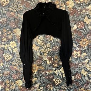 Dolls Kill  Widow Victorian  Black Lace Shrug Size Large